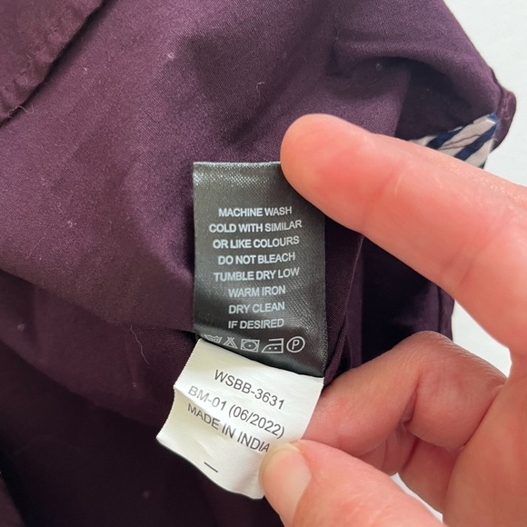 Denim & Flower Purple Polka Dot Short Sleeve Button Up Dresss Shirt New - Picture 6 of 8